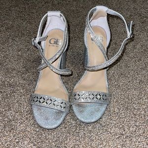 Silver sparkly high heels